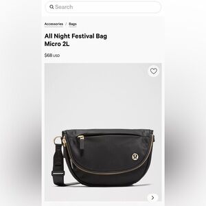 lululemon athletica Black Messenger Bag